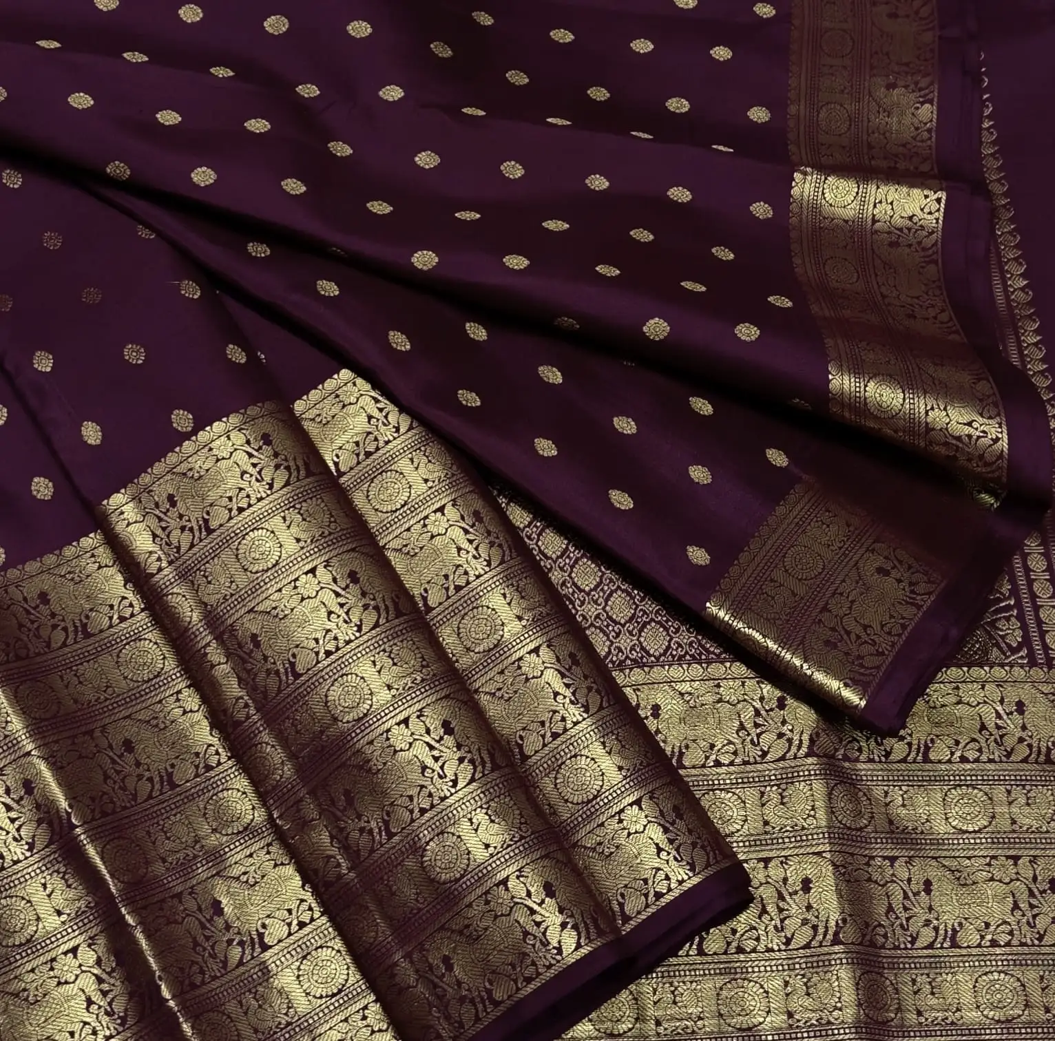Kanchipuram Handloom Bridal Butta Zari Silk Saree